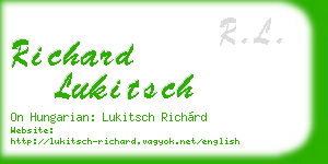richard lukitsch business card